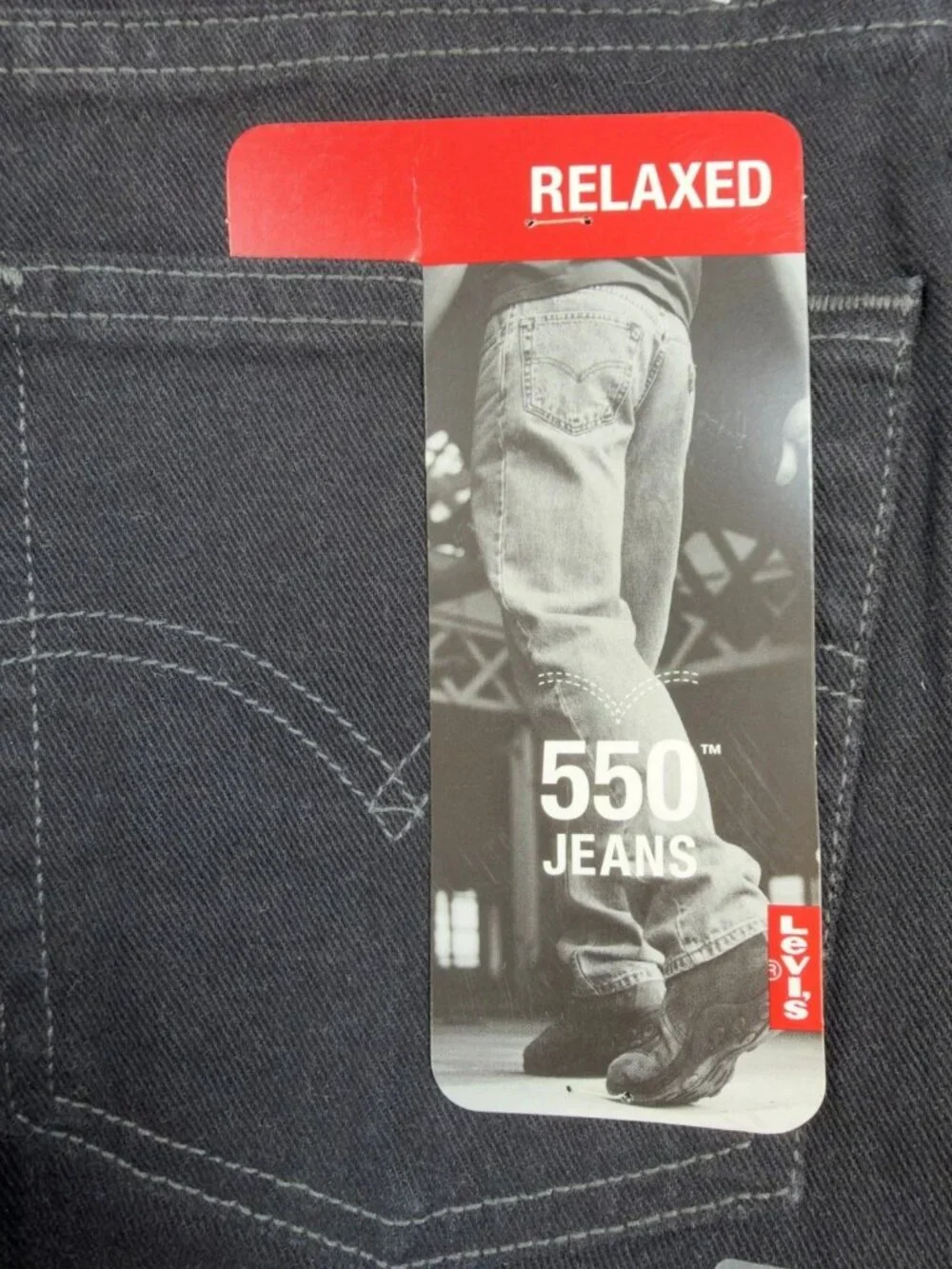 Levis 550 Jeans Mens 29x32 Black Cotton Relaxed Vintage 2003 Made in Canada NOS